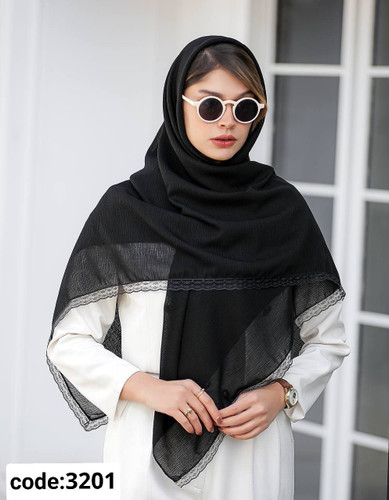 روسری مشکی درختی دور دانتل
