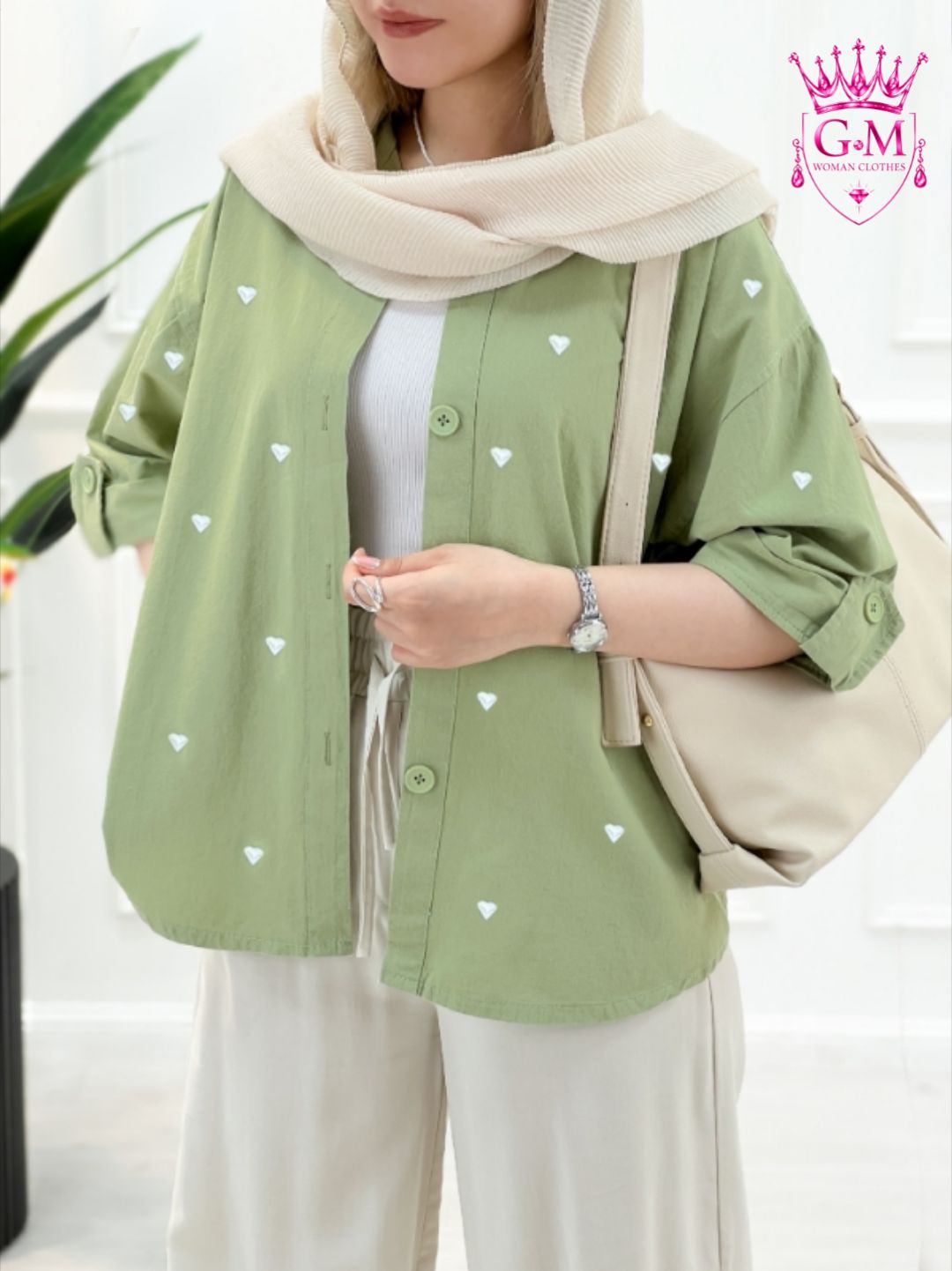 مانتو لنین گلدوزی قلبی